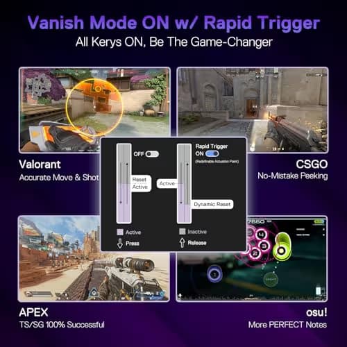Redragon K673 HE Rapid Trigger Gaming Keyboard, 81 Keys 8K Wired Mechanical Keyboard w/Next-Gen UltraMag 100% POM Silky Magnetic Switch, Dual-Module Floating Structure Design, 5-Layer Noise Dampening image