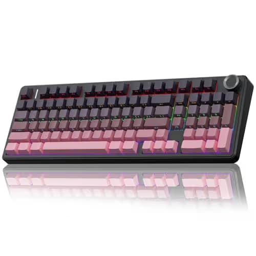 AULA F99 Pro Wireless Mechanical Keyboard with Knob,Tri-Mode BT5.0/USB-C/2.4GHz Hot Swappable Keyboard,Gasket Structure,Creamy Sound,RGB Backlit Computer Gaming Keyboards image