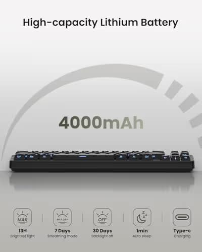 Kisnt KN85 Wireless Mechanical Gaming Keyboard, 75% Layout with RGB Backlit, Custom Hot Swappable, Creamy Sound, Bluetooth/2.4GHz/USB-C Compatible with Windows/Mac/PC(Gradient Gray, Side Printed) image