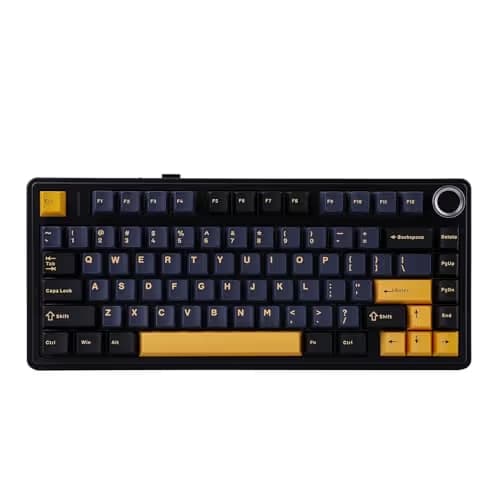 EPOMAKER x Aula F75 Gasket Mechanical Keyboard, 75% Wireless Hot Swappable Gaming Keyboard with Five-Layer Padding&Knob, BT/2.4GHz/USB-C, RGB (Black, LEOBOG Reaper Switch) main image