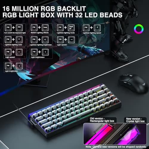 AULA Hero 68 HE 60% Gaming Keyboard Wired, Hall Effect Magnetic Switch Keyboard with 8K Hz Polling Rate, Side Printed PBT Keycaps, RGB Backlit Light Box, Customizable Web Software for PC/Mac Gamers image