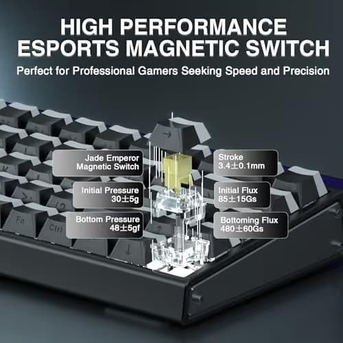 AULA Hero 68 HE 60% Gaming Keyboard Wired, Hall Effect Magnetic Switch Keyboard with 8K Hz Polling Rate, Side Printed PBT Keycaps, RGB Backlit Light Box, Customizable Web Software for PC/Mac Gamers image