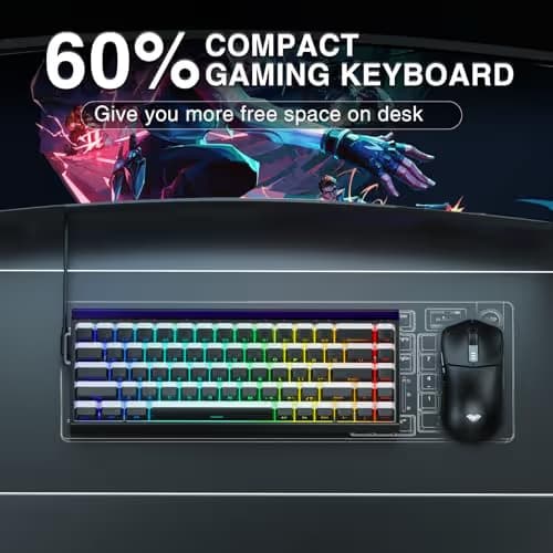 AULA Hero 68 HE 60% Gaming Keyboard Wired, Hall Effect Magnetic Switch Keyboard with 8K Hz Polling Rate, Side Printed PBT Keycaps, RGB Backlit Light Box, Customizable Web Software for PC/Mac Gamers image