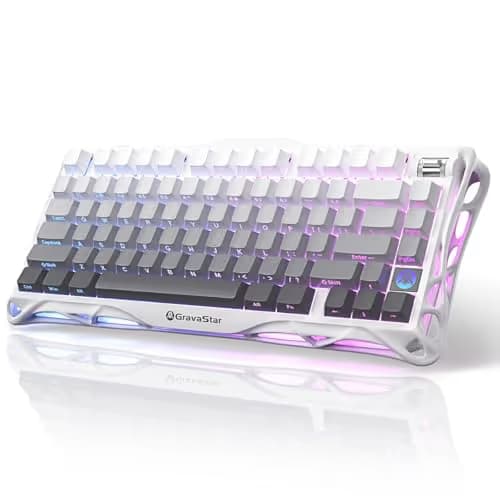 GravaStar Mercury K1 75% Wireless Mechanical Gaming Keyboard, Aluminum Alloy Exoskeleton Design, Gasket Custom Keyboard Hot-Swap Socket, Linear Switches, RGB Backlit main image