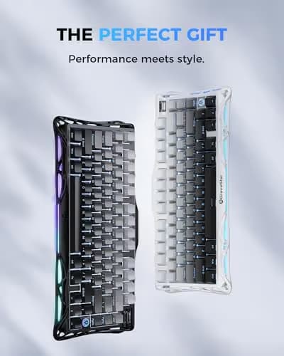 GravaStar Mercury K1 75% Wireless Mechanical Gaming Keyboard, Aluminum Alloy Exoskeleton Design, Gasket Custom Keyboard Hot-Swap Socket, Linear Switches, RGB Backlit image