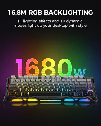 GravaStar Mercury K1 75% Wireless Mechanical Gaming Keyboard, Aluminum Alloy, Gasket Compact Custom Keyboard Hot-Swap Socket, Linear Switches, RGB Backlit - Gradient Black image