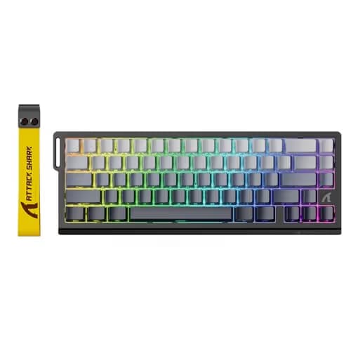 ATTACK SHARK X68 HE Rapid Trigger Mechanical Gaming Keyboard 60% Wired TKL with Adjustable Actuation,Hall Effect Magnetic Switch,8KHz Polling Rate,RGB Backlit,Top Mount,Side Printed Keycap(Moonlight) image