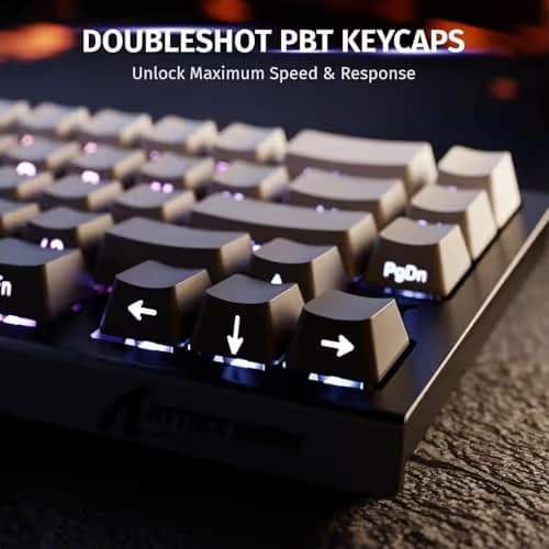 ATTACK SHARK X68 HE Rapid Trigger Mechanical Gaming Keyboard 60% Wired TKL with Adjustable Actuation,Hall Effect Magnetic Switch,8KHz Polling Rate,RGB Backlit,Top Mount,Side Printed Keycap(Moonlight) image