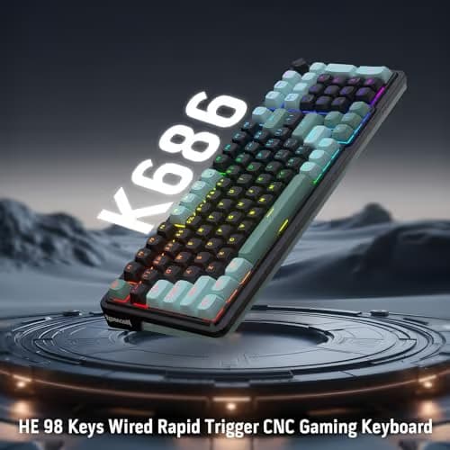 Redragon K686 HE Rapid Trigger Gaming Keyboard, 8K Wired Mechanical Keyboard w/Next-Gen UltraMag 100% POM Silky Magnetic Switch, Dual-Module Floating Patent Structure Design, 2-Layer Noise Dampening image