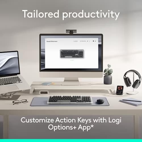 Logitech Alto Keys K98M Wireless Mechanical Keyboard, Customizable Keyboard with Vibration Absorbing Gasket, Backlit Keys, Bluetooth, USB-C Charging, for PC, Mac, Laptops - Graphite image
