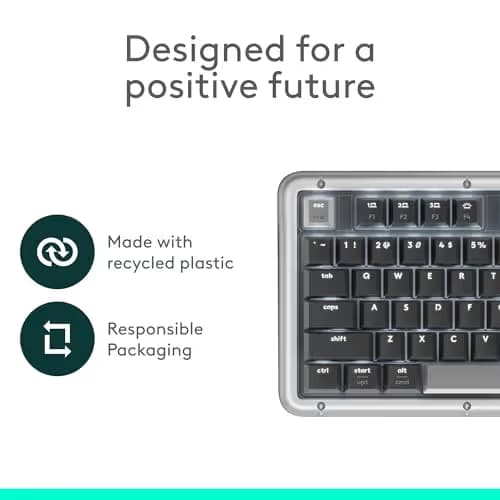 Logitech Alto Keys K98M Wireless Mechanical Keyboard, Customizable Keyboard with Vibration Absorbing Gasket, Backlit Keys, Bluetooth, USB-C Charging, for PC, Mac, Laptops - Graphite image