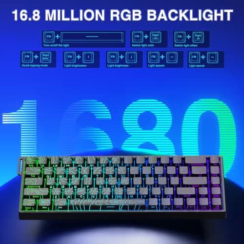 AULA WIN68 HE Mechanical Gaming Keyboard 60%, Hall Effect Magnetic Switch, Fast Trigger Mode Adjustable Actuation, 8000Hz Polling Rate, RGB Backlit, Small Wired Keyboard for Laptop/PC Gamer image