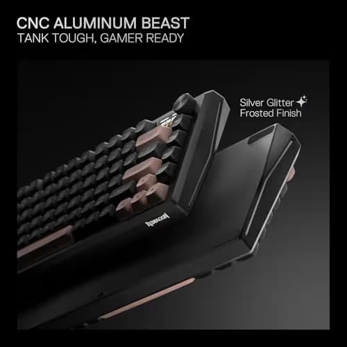 Redragon K720 Wireless CNC Gasket Gaming Keyboard w/Hype Screen & Knob, 81 Keys Mechanical Keyboard, Smart 1.14’’ TFT Info Display, 5-Layer Noise Dampening, Custom Linear Switch, Dawn Sakura Color image
