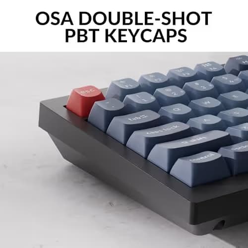 Keychron V6 Max Wireless Custom Mechanical Keyboard, 2.4 GHz Bluetooth 5.1 QMK Full-Size Layout RGB with Hot-swappable Silent Red Switch Compatible with Mac Windows Linux image