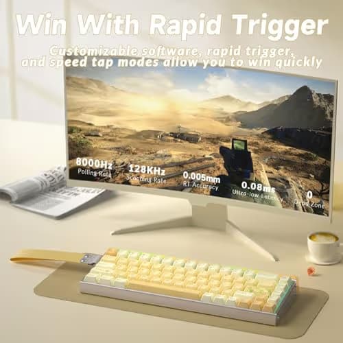 AULA Hero 68 HE Ultra - Wired Gaming Keyboard with Hall Effect Magnetic Switch, CNC Aluminum Frame, 8KHz Polling Rate, RGB Box & Backlight, Adjustable Actuation, 65% Compact Small Gamer Keyboards image