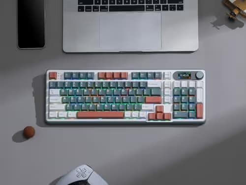 RK ROYAL KLUDGE S98 Mechanical Keyboard w/Smart Display & Knob, Top Mount 96% Wireless Mechanical Keyboard BT/2.4G/USB-C, Hot Swappable, Software Support, Creamy Sounding, 98 Keys image