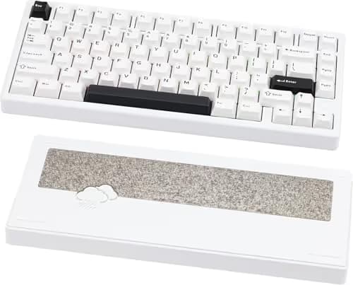 KEEBMONKEY WOBKEY Rainy 75 CNC Aluminum HMX/JWK/Cocoa Switches Triple-Mode Connectivity Mechanical Keyboard with Superior Acoustics, RGB/FR4/Silver SUS304/7000mAh/Cocoa Switch (Pro - Luna) image