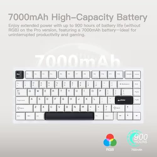 KEEBMONKEY WOBKEY Rainy 75 CNC Aluminum HMX/JWK/Cocoa Switches Triple-Mode Connectivity Mechanical Keyboard with Superior Acoustics, RGB/FR4/Silver SUS304/7000mAh/Cocoa Switch (Pro - Luna) image