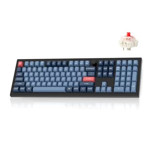 Keychron V6 Max Wireless Custom Mechanical Keyboard, 2.4 GHz Bluetooth QMK Full-Size Layout RGB with Hot-swappable Gateron Red Switch Compatible with Mac Windows Linux main image
