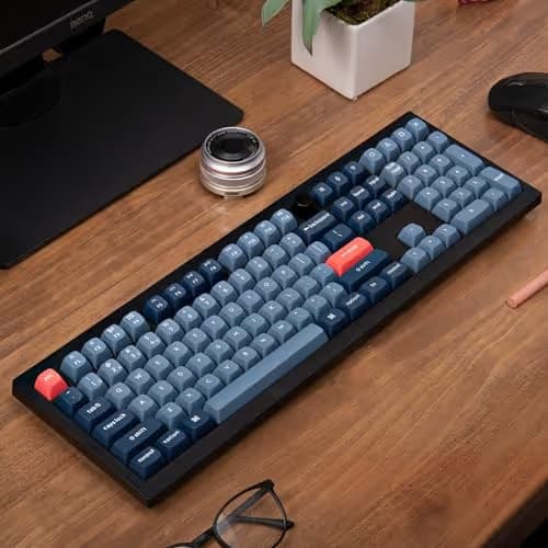 Keychron V6 Max Wireless Custom Mechanical Keyboard, 2.4 GHz Bluetooth QMK Full-Size Layout RGB with Hot-swappable Gateron Red Switch Compatible with Mac Windows Linux image