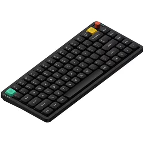 nuphy Air75 V3 Hot Swappable Wireless Mechanical Keyboard, 84 Keys 75% Custom Low Profile Keyboard with Knob, RGB Backlit, Gasket Mounted, Support Bluetooth/2.4GHz/USB-C,Black-Brown Nano main image