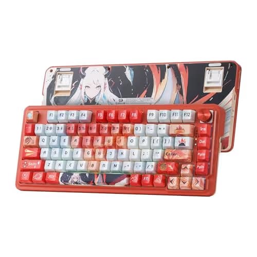 Redragon K673 PRO SE 75% 81 Keys Wireless Gasket RGB Gaming Keyboard, 3-Mode Anime Mechanical Keyboard w/Hot-Swap Socket, Dedicated Knob Control & 5-Layer Noise Dampening, Custom Hi-Fi Linear Switch image