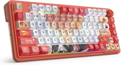 Redragon K673 PRO SE 75% 81 Keys Wireless Gasket RGB Gaming Keyboard, 3-Mode Anime Mechanical Keyboard w/Hot-Swap Socket, Dedicated Knob Control & 5-Layer Noise Dampening, Custom Hi-Fi Linear Switch image
