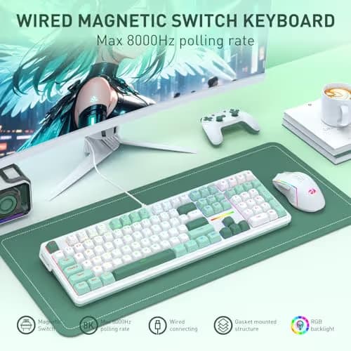 Redragon K745 HE Rapid Trigger Gaming Keyboard, 8K Wired Mechanical Keyboard w/Next-Gen UltraMag 100% POM Silky Magnetic Switch, Dual-Module Floating Patent Structure Design, 5-Layer Noise Dampening image
