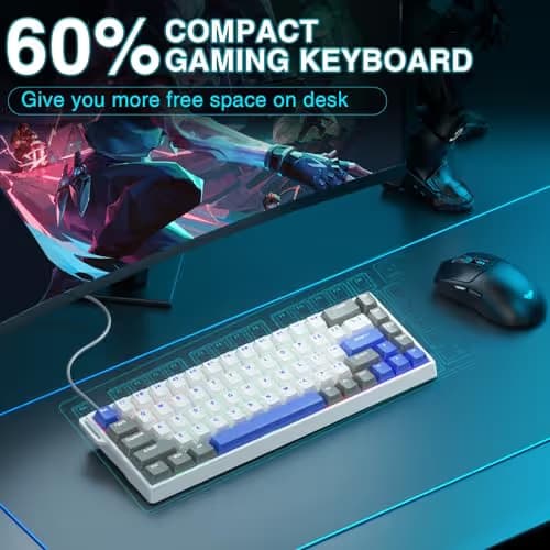 AULA WIN68 HE MAX - Hall Effect Gaming Keyboard with Magnetic Switch, Adjustable Actuation Fast Trigger Mode, 8KHz Polling Rate, RGB Backlit Wired Mechanical Gaming Keyboard 60 Percent Compact Design image