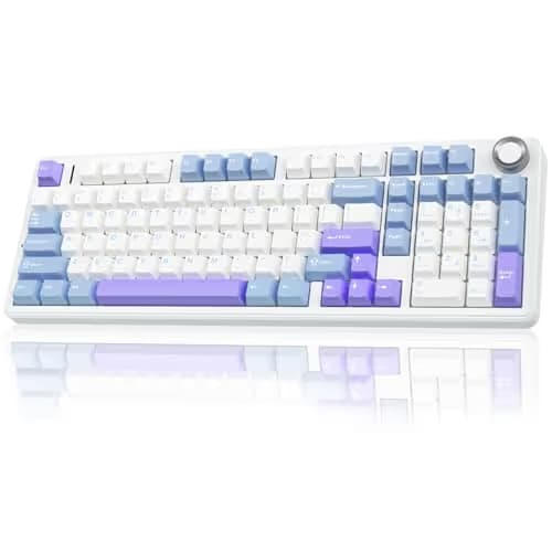 AULA F99 Pro Wireless Mechanical Keyboard with Knob,Creamy Sound,Tri-Mode BT5.0/USB-C/2.4GHz Hot Swappable Keyboard,Gasket Structure,RGB Backlit Computer Gaming Keyboards main image