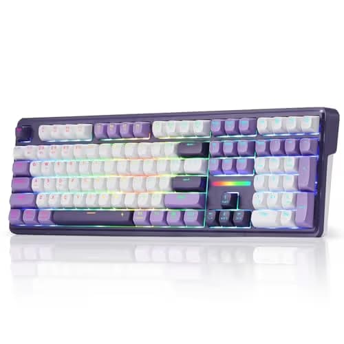 Redragon K745 PRO Wireless Gasket RGB Gaming Keyboard, 108 Keys Mechanical Keyboard w/Extra 4 Hotkeys, Hot-Swap Socket, 5-Layer Noise Dampening, See-Through Round PBT Keycaps, Mint Mambo Switch main image