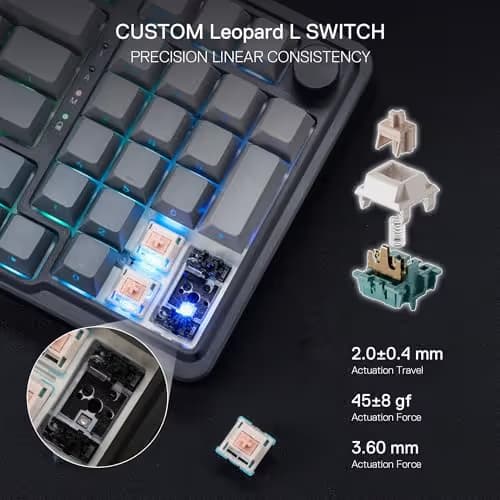 Redragon K686 PRO 98 Keys Wireless Gasket RGB Gaming Keyboard, 3-Mode PBT Mechanical Keyboard w/Hot-Swap South-Facing RGB Socket, Dedicated Knob Control & 5-Layer Noise Dampening, Gradient PBT Keycaps image