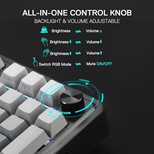 Redragon K686 PRO 98 Keys Wireless Gasket RGB Gaming Keyboard, 3-Mode PBT Mechanical Keyboard w/Hot-Swap South-Facing RGB Socket, Dedicated Knob Control & 5-Layer Noise Dampening, Gradient PBT Keycaps image