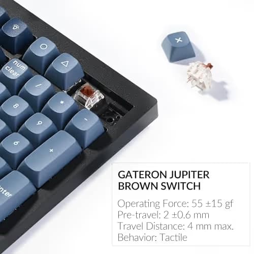 Keychron V6 Max Wireless Custom Mechanical Keyboard, 2.4 GHz Bluetooth QMK Full-Size Layout RGB with Hot-swappable Gateron Brown Switch Compatible with Mac Windows Linux image