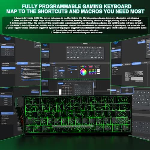 Aula WIN60 HE - 60% Mechanical Gaming Keyboard Wired, Hall Effect Magnetic Switch Hot Swappable, Adjustable Actuation RT Mode, 8000 Hz Polling Rate, RGB Keyboard 60 Percent Compact Design for PC image