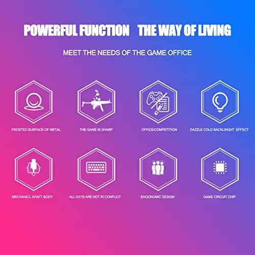 YSCP Typewriter Style Mechanical Gaming Keyboard Rainbow Backlit Wired with Blue Switch Retro Round Keycap 104 Keys Keyboard (L-White) image