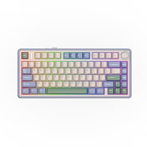EPOMAKER x Aula F75 Gasket Mechanical Keyboard, 75% Wireless Hot Swappable Gaming Keyboard with Five-Layer Padding&Knob, BT/2.4GHz/USB-C, RGB (Green, LEOBOG Reaper Switch) main image