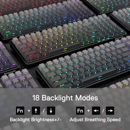 Redragon K744 GB PRO 99 Keys Wireless Gasket RGB Gaming Keyboard, 3-Mode Mechanical Keyboard w/Hot-Swap Socket, Gradient PBT Keycaps & 5-Layer Noise Dampening, Custom Linear Switch image