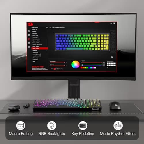 Redragon K744 GB PRO 99 Keys Wireless Gasket RGB Gaming Keyboard, 3-Mode Mechanical Keyboard w/Hot-Swap Socket, Gradient PBT Keycaps & 5-Layer Noise Dampening, Custom Linear Switch image