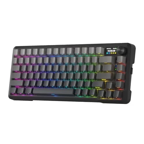 Redragon K724 PRO Wireless Gasket Gaming Keyboard w/Hype 1.14’’ TFT Screen & Knob, 81-Key 75% Mechanical Keyboard, 5-Layer Noise Dampening, Hot-Swap South-Facing RGB Socket, Gradient PBT Keycaps image