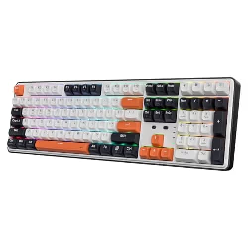 Redragon K689 PRO Wireless Gasket RGB Gaming Keyboard, 108 Keys Mechanical Keyboard w/Extra 4 Hotkeys, Upgraded Hot-swappable Socket, 3-Layer Noise Dampening, Round PBT Keycaps, Custom Linear Switch image