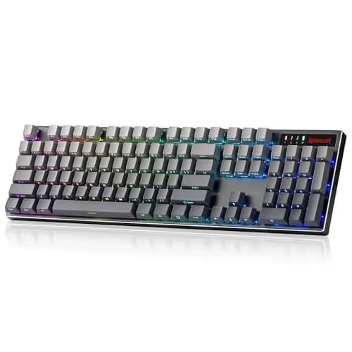 Redragon K556 PRO 104 Keys Wireless RGB Gaming Keyboard, Tri-Mode Aluminum Mechanical Keyboard w/Noise Dampening Layers, Hot-Swap South-Facing RGB Socket, Gradient PBT Keycaps & Custom Linear Switch image