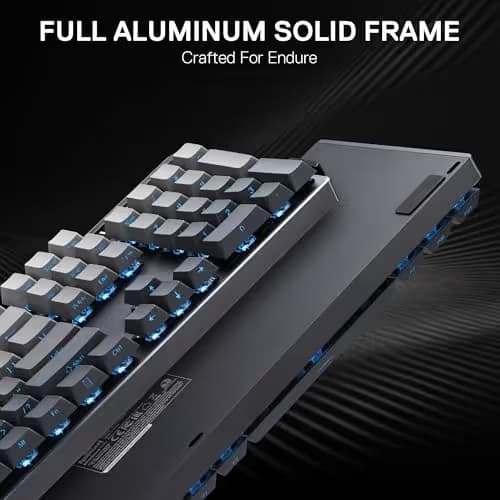Redragon K556 PRO 104 Keys Wireless RGB Gaming Keyboard, Tri-Mode Aluminum Mechanical Keyboard w/Noise Dampening Layers, Hot-Swap South-Facing RGB Socket, Gradient PBT Keycaps & Custom Linear Switch image