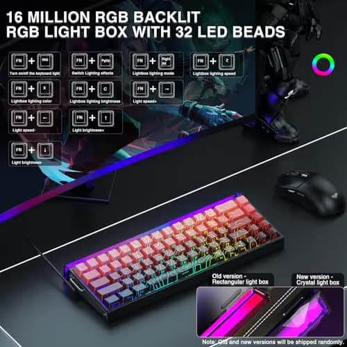 AULA Hero 68 HE 60% Gaming Keyboard Wired, Hall Effect Magnetic Switch Keyboard with 8K Hz Polling Rate, Side Printed PBT Keycaps, RGB Light Box, Customizable Web Software for PC/Mac Gamers image