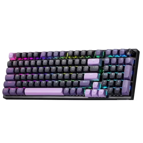 Redragon K740 PRO 98 Keys Wireless RGB Gaming Keyboard, 3-Mode PBT Mechanical Keyboard w/Solid Aluminum Base, Dedicated Knob Control & Hot-Swap Socket, Custom Linear Switch image