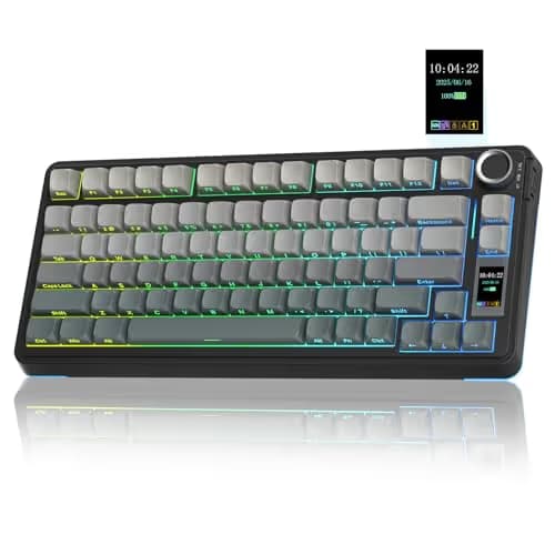 AULA S75 PRO Wireless Mechanical Keyboard with Screen&Knob, Tri-Mode Hot Swappable Gaming Keyboard 75%, Pre-lubed Switches, RGB Backlit, Side Printed PBT Keycaps, Creamy Sounding Computer Keyboards main image
