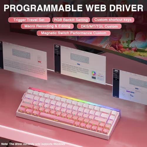 AULA Hero 68 HE 60% Wired Gaming Keyboard, Hall Effect Magnetic Switch Keyboard with Adjustable Actuation, Fast Trigger Mode, 8K Hz Polling Rate, 0.125ms Latency,RGB Backlit, Side Printed PBT Keycaps image