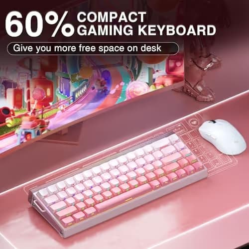 AULA Hero 68 HE 60% Wired Gaming Keyboard, Hall Effect Magnetic Switch Keyboard with Adjustable Actuation, Fast Trigger Mode, 8K Hz Polling Rate, 0.125ms Latency,RGB Backlit, Side Printed PBT Keycaps image