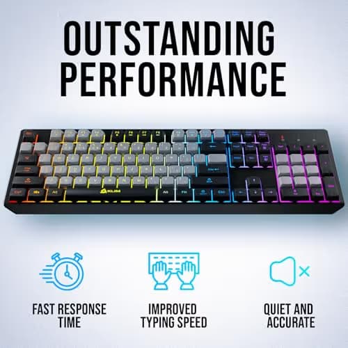 KLIM Chroma Wireless Keyboard – RGB Backlit Gaming, Rechargeable Battery, PC Keyboard, Durable & Water-Resistant, Compatible with PS4, PS5 & Mac - Black image