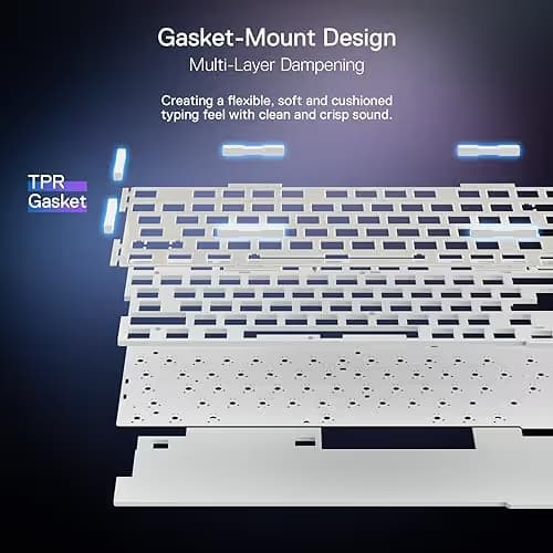 Redragon K673 PRO 75% Wireless Gasket RGB Gaming Keyboard, 3-Modes 81 Keys Compact Mechanical Keyboard Hot-Swap Socket, Dedicated Knob Control and 5-Layer Noise Dampening, Linear Red Switch image